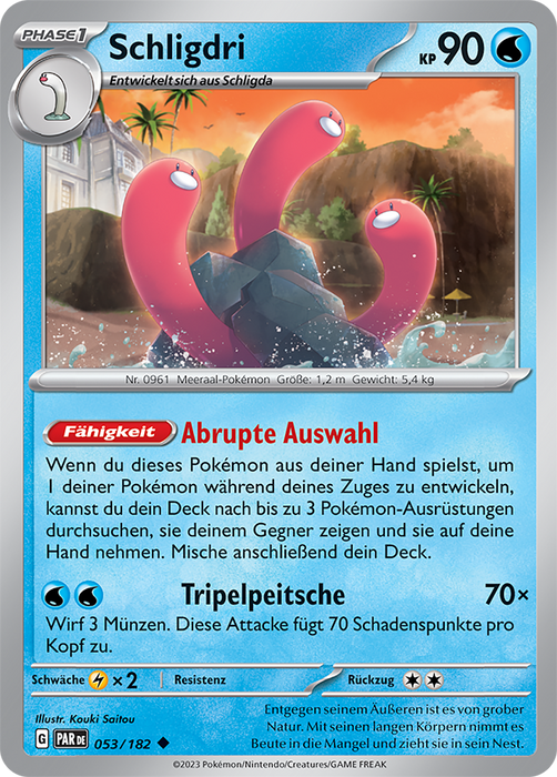 POKÉMON PARADOXRIFT EINZELKARTEN Reverse-Holo Nr. 001 -109 (DE)