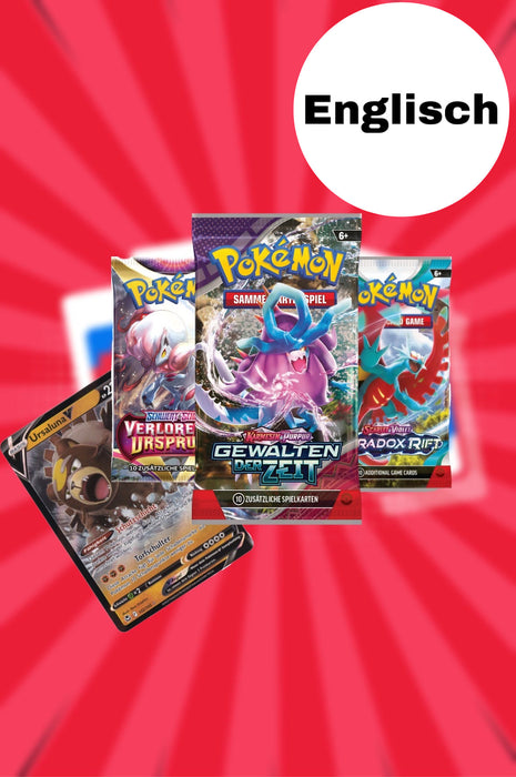 Pokémon Booster Mystery Pack mit V/VMAX/EX oder shiny Karte